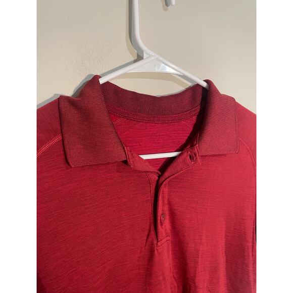 Lululemon Polo Shirt Heathered Red Metal Vent Tech Get Outside/Sweaty Men’s M - Picture 2 of 7